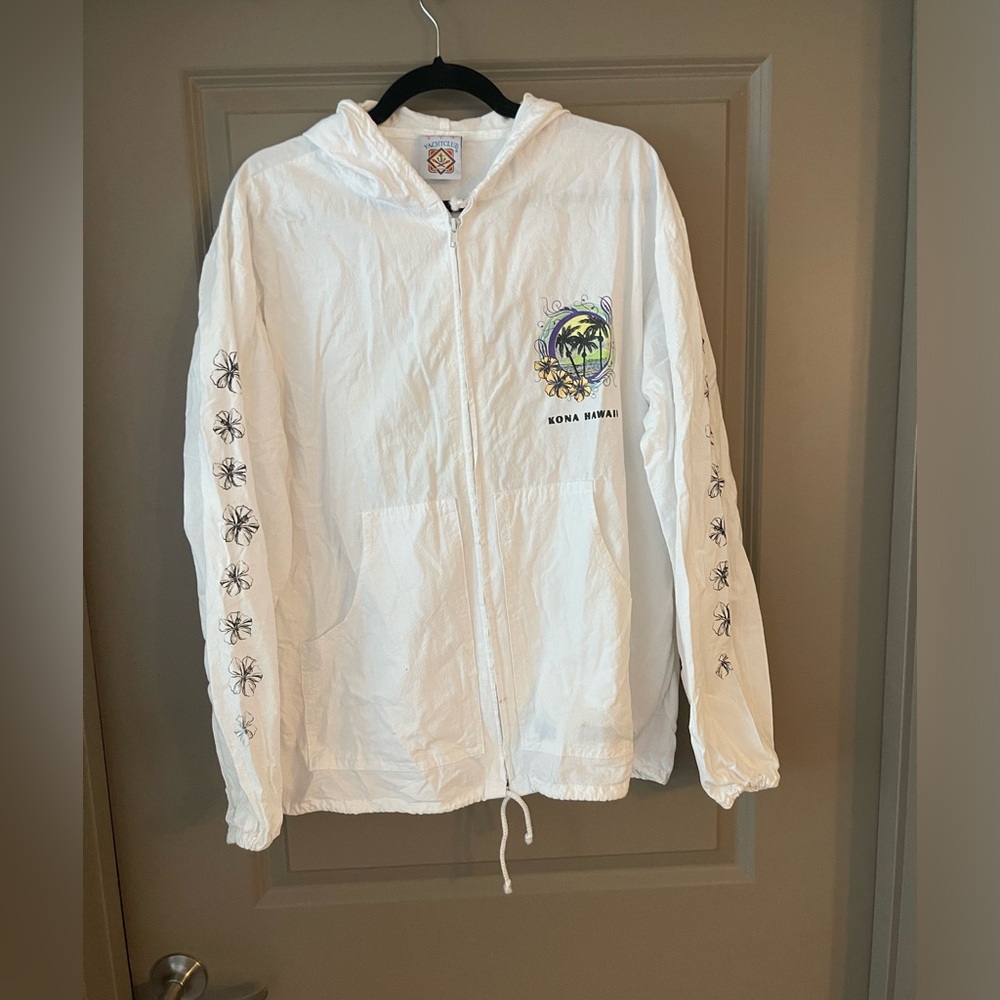 XL, white Kona Hawaii zip up jacket